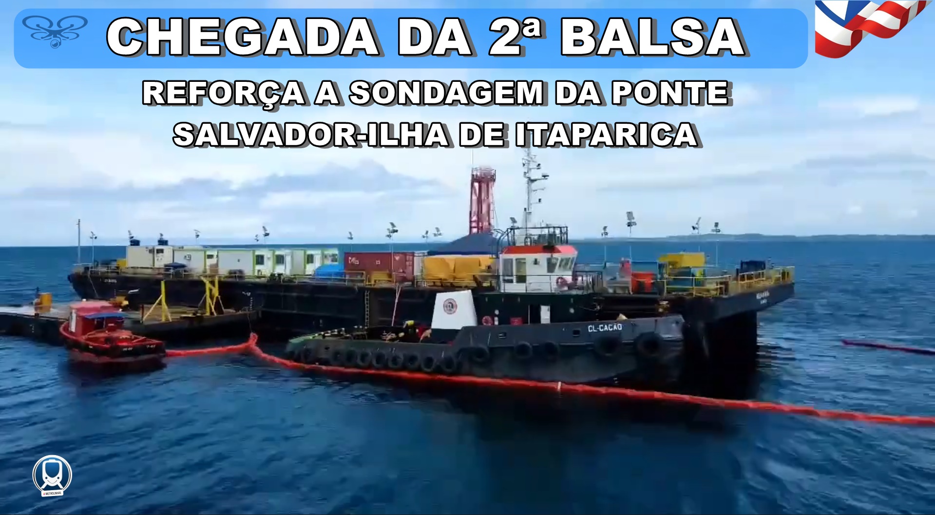 Segunda balsa entra em operação e reforça sondagem da Ponte Salvador-Itaparica